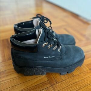 Acne Black Lace Up Boots